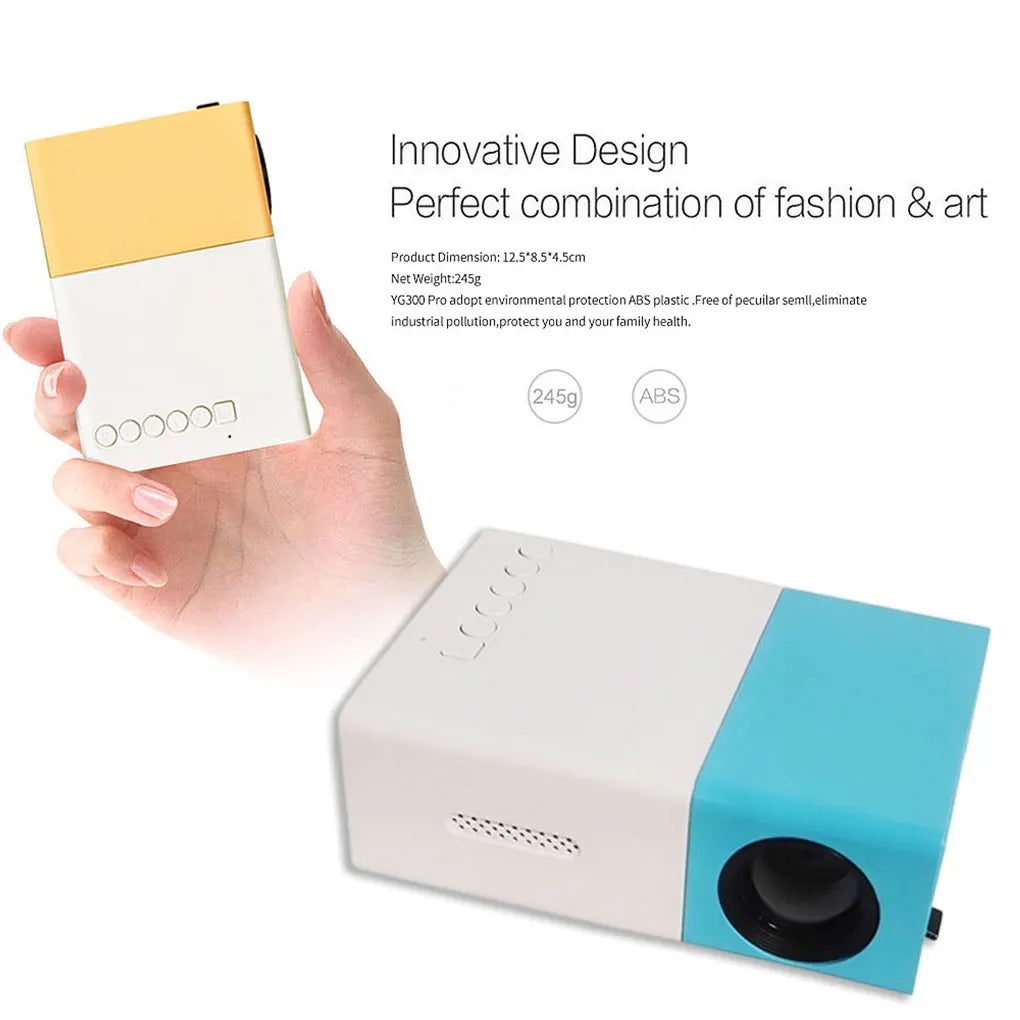 YG300 Portable Mini Movie Projector 1080P USB Audio Home Media Player Beamer Suitable for Outdoor Camping Drive-In Home Theater