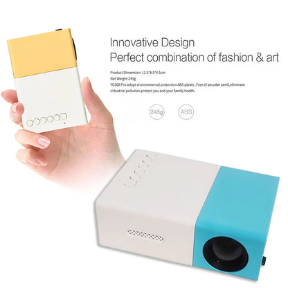 YG300 Portable Mini Movie Projector 1080P USB Audio Home Media Player Beamer Suitable for Outdoor Camping Drive-In Home Theater