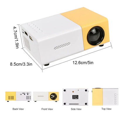 YG300 Portable Mini Movie Projector 1080P USB Audio Home Media Player Beamer Suitable for Outdoor Camping Drive-In Home Theater